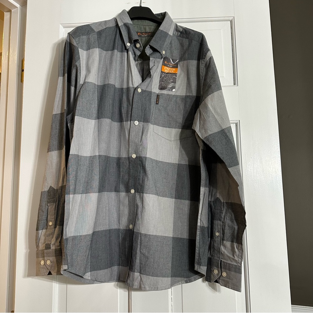 Brand new with tags Ben Sherman button down grey checked skirt casual. Size M.